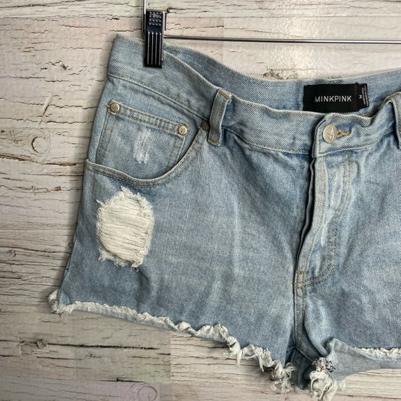 Minkpink jean denim shorts size medium - Picture 2 of 12